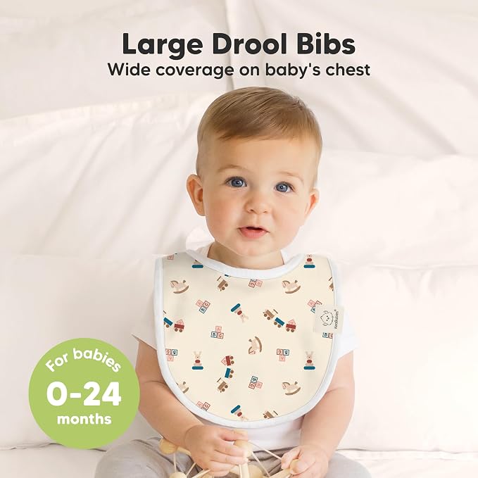 8-Pack Organic Baby Bibs for Boys, Girls - Image 2