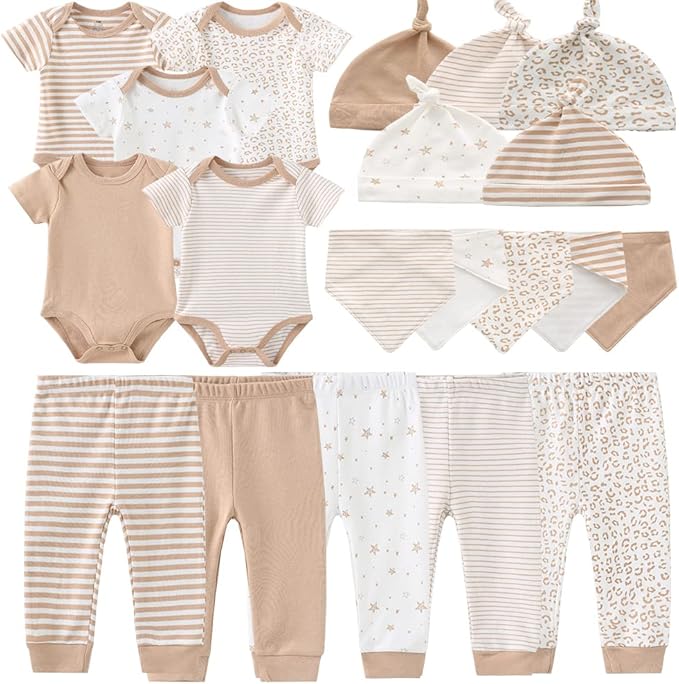 Kiddiezoom Newborn Baby Girl Boy Clothes Baby Outfits Pants Bodysuits Gifts Set by Kiddiezoom