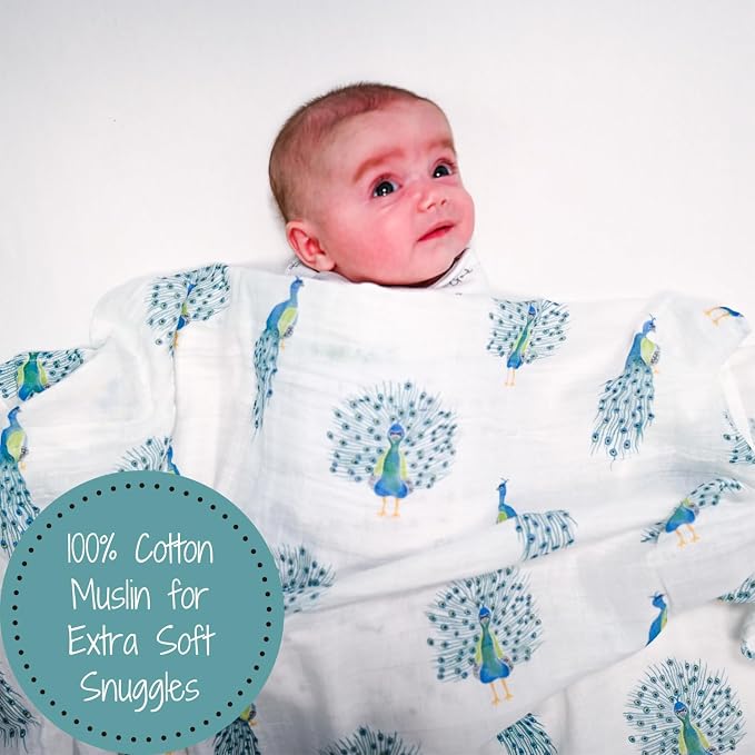 LollyBanks Baby Muslin Swaddle Blanket, Soft Baby Girl 47 x 47 Inches, Newborn - Image 3