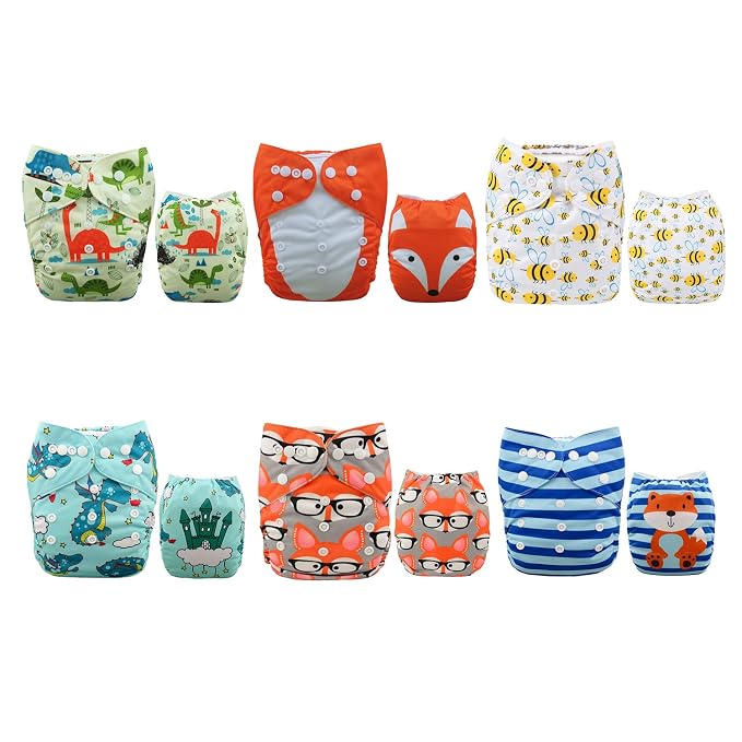 ALVABABY 6 Pack Cloth Diaper by ALVABABY