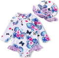 Infant Baby Girl Swimsuit One-Piece Long Sleeve Rash Guard by YOUNGERTREE