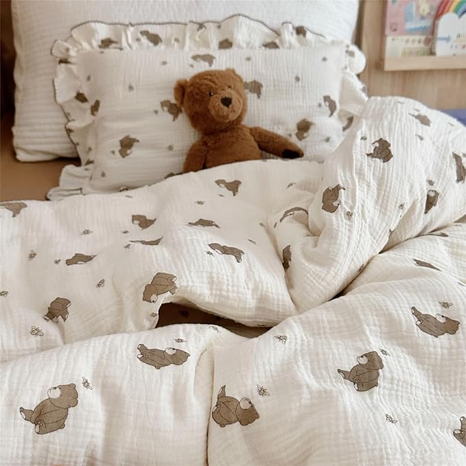 AOJIM Cute Cartoon Pattern Muslin Toddler Kids Pillow Case Super Soft Cotton - Image 7