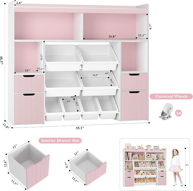 HORSTORS 55" W Toy Storage Organizer - Image 3