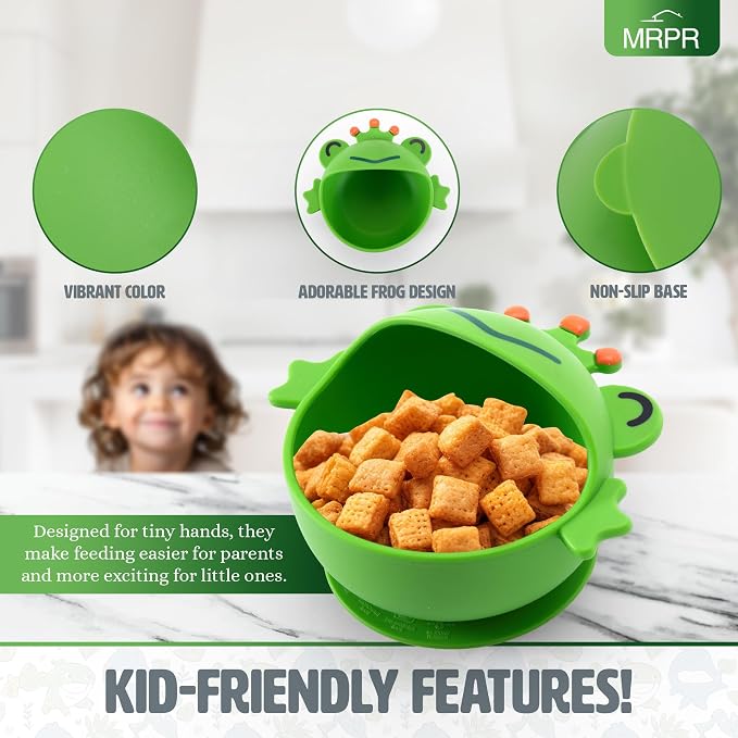 MRPR Hop & Snack Silicone Frog Bowl – Silicone Suction Bowl - Image 5