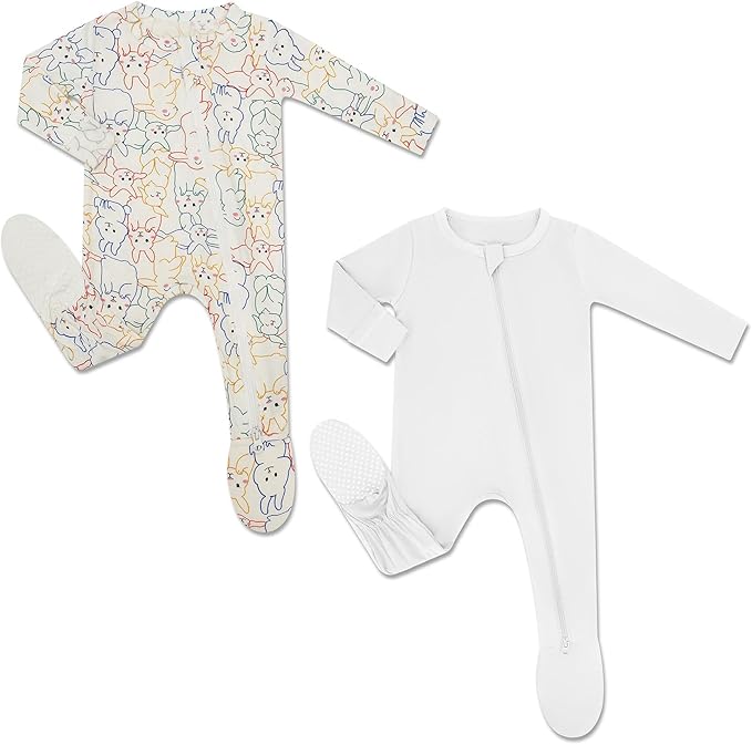 HAPIU Rayon from Bamboo Baby Footed Pajamas, 2 Way Zipper YKK, Footie by HAPIU