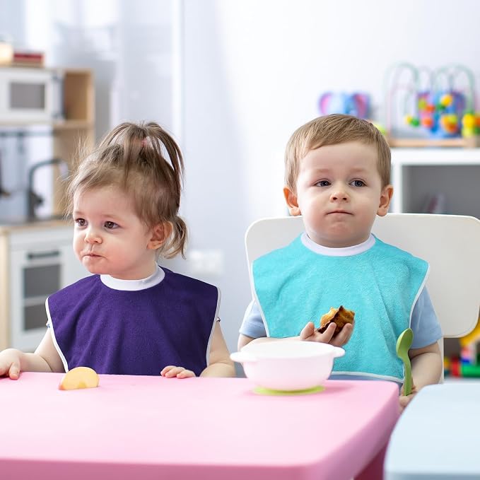 Bonuci 12 Pack Toddler Baby Bibs 15x13 Inch Pullover Full Coverage Bibs - Image 5