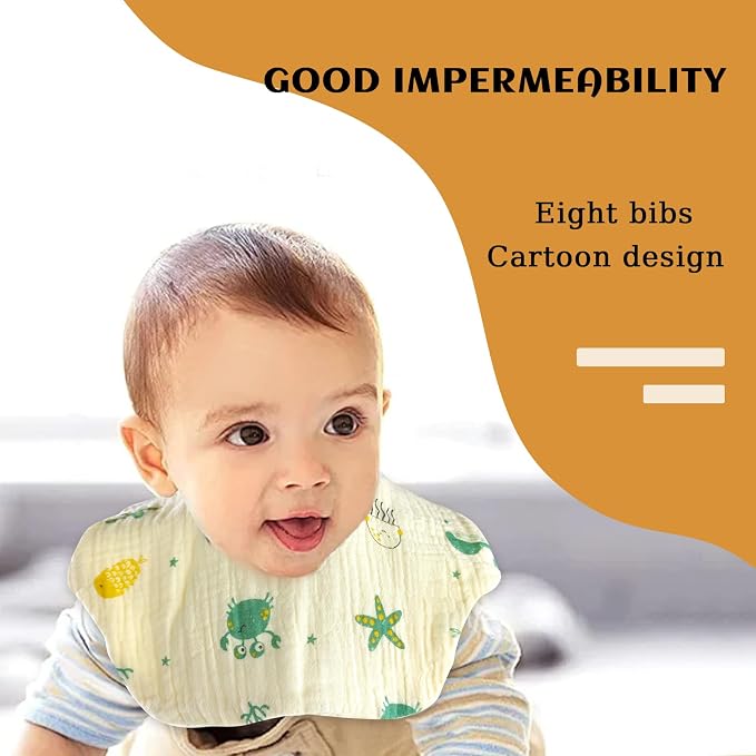Muslin Baby Bibs for Drooling and Teething Newborn Drool Bibs for Baby Girl Boy - Image 3