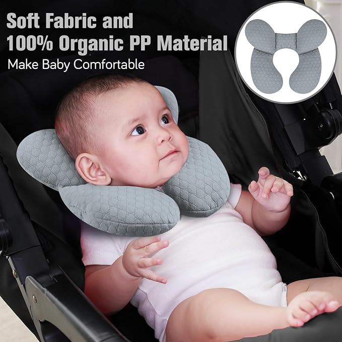 KAKIBLIN Baby Travel Pillow, Upgraded Baby Neck Pillows - Image 2