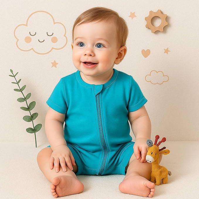 OPAWO Bamboo Baby Pajamas 3 Pack, Double Zipper Bamboo Sleepers - Image 2