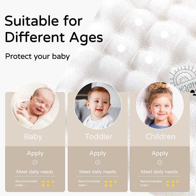 Yoofoss Hooded Baby Towels for Newborn 2 Pack 100% Muslin Organic Cotton Baby - Image 5