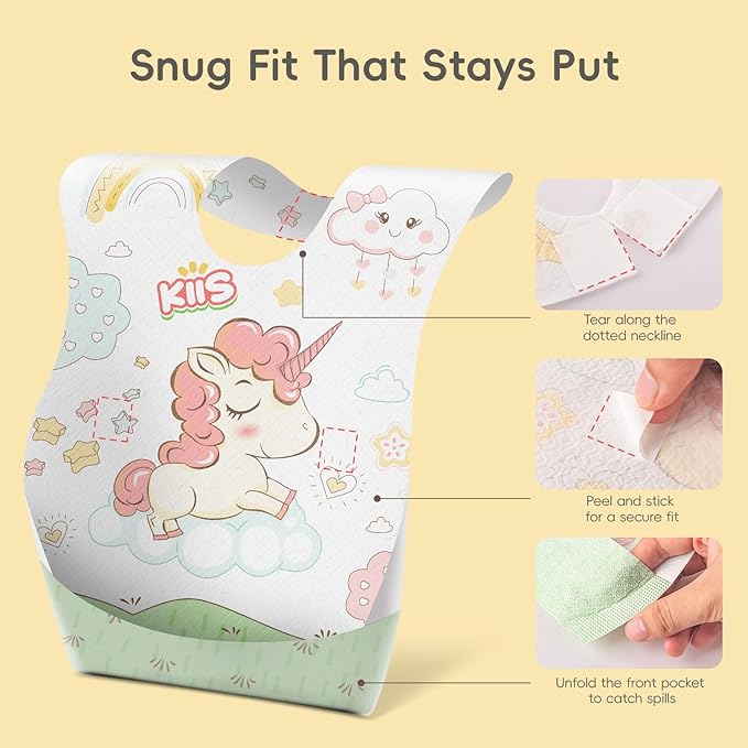 KIIS Disposable Baby Bibs for Baby Boys and Girls - Image 6