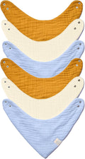 Bandana Bibs - 100% Organic Premium Muslin Cotton, 7-Layers by NINTARABABY