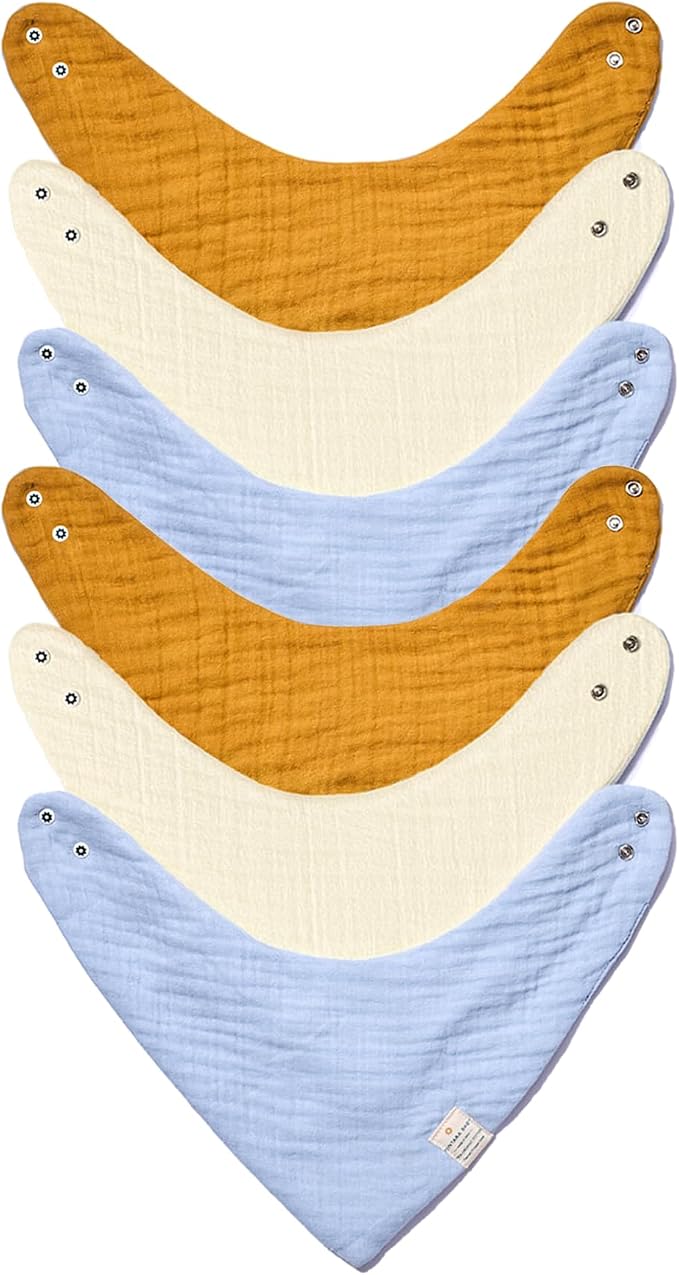 Bandana Bibs - 100% Organic Premium Muslin Cotton, 7-Layers by NINTARABABY