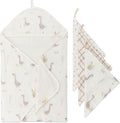 Crane Baby Hooded Towel & Washcloth Set, Charlie Farmhouse Goose Hooded Baby by CraneBaby