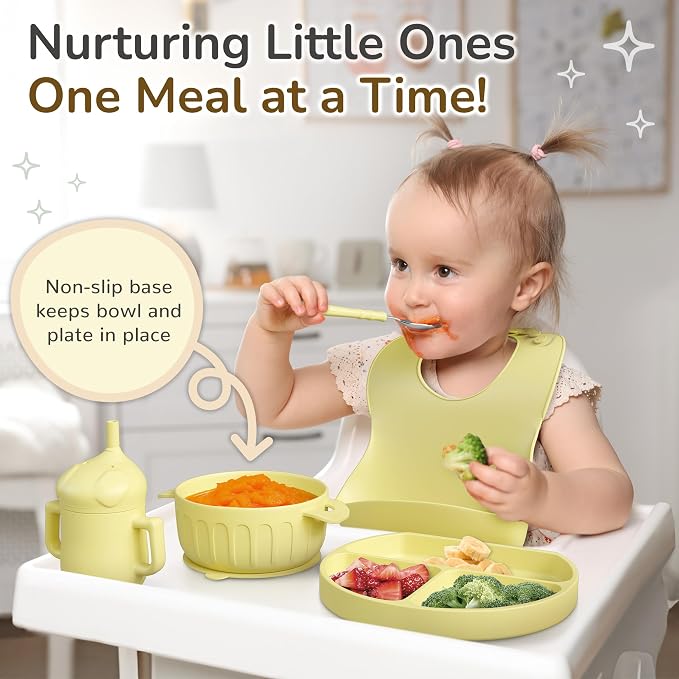 mimi & kiki BPA-Free Silicone Baby Feeding Set, Baby Plates and Bowls Set - Image 5