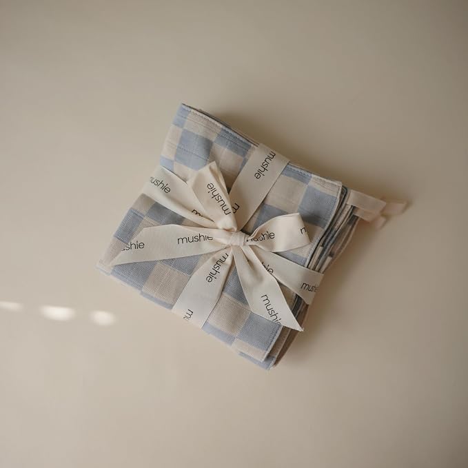 mushie Muslin Organic Cotton Washcloths 5-Pack | Soft Wipes - Image 3