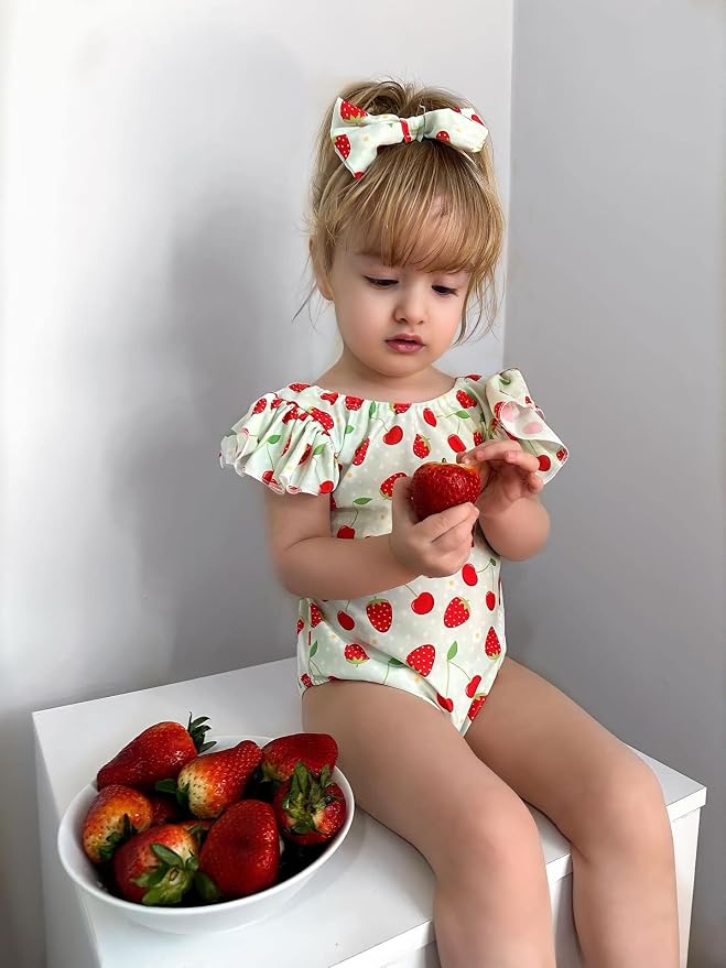 Toddler Girl Baby Ruffles Mermaid Fish Scale Swimsuit One Piece Swimwear - Image 2
