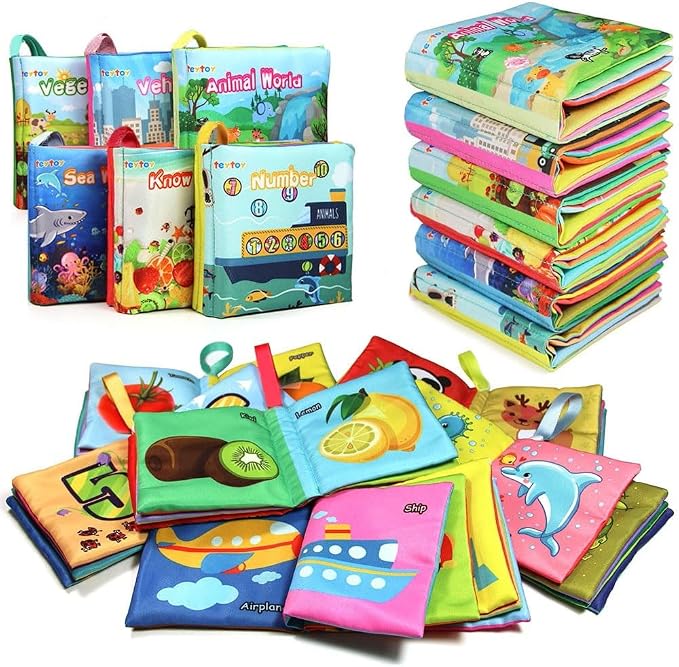 teytoy My First Soft Book, Nontoxic Fabric Baby Cloth Books Early Education by teytoy