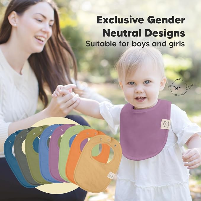 8-Pack Organic Baby Bibs for Boys, Girls - Image 6