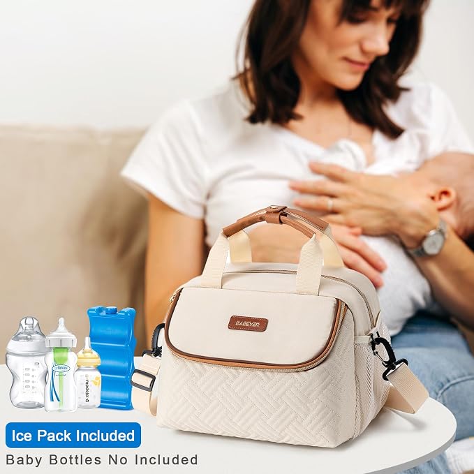 Breastmilk Cooler Bag with Ice Pack Fits 6 Baby Bottles up to 9 Ounce, Wearable - Image 6