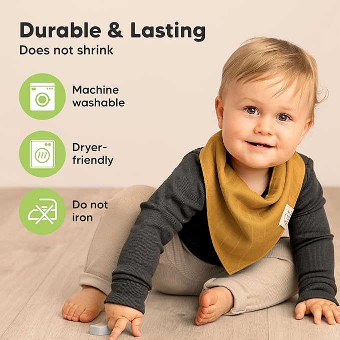 8-Pack Muslin Baby Bibs for Boys, Girls - Image 5