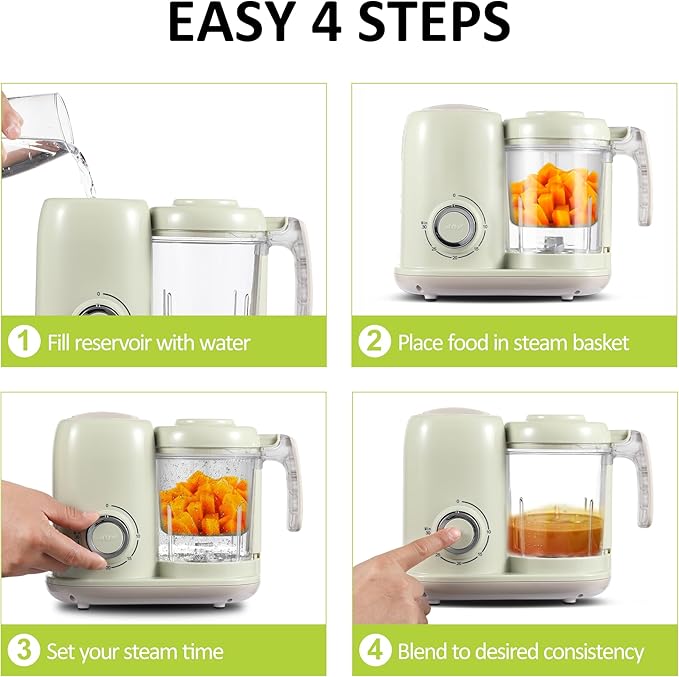 Baby Food Maker, 4 in 1 Baby Food Processor and Steamer, Puree Blender - Image 4