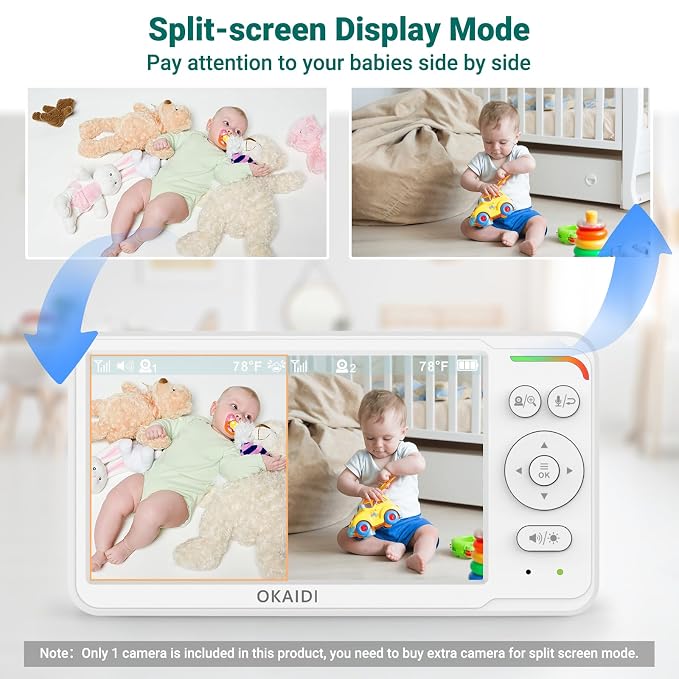 OKAIDI Baby Monitor with Camera and Audio, 1000ft Range, Night Vision, Baby - Image 6