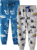 LOKTARC 2 Pack Boys Drawstring Sweatpants Cute Pattern Cotton Sport Jogger Pants by LOKTARC