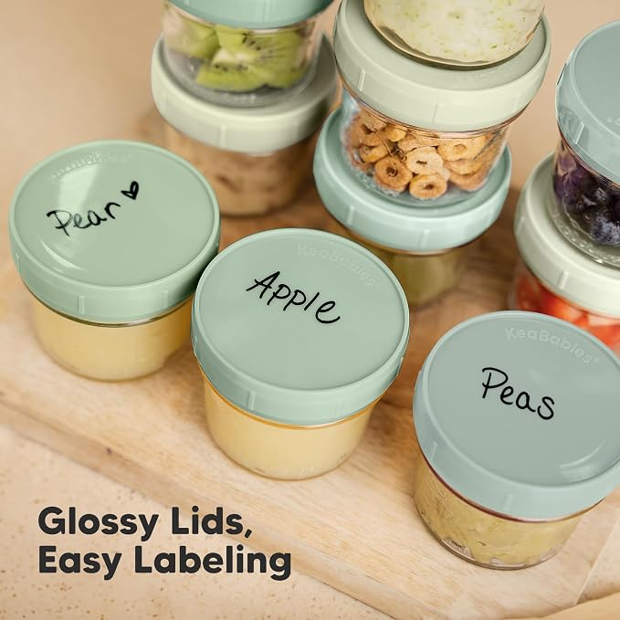 KeaBabies 6pk 4oz Glass Baby Food Containers - Image 6