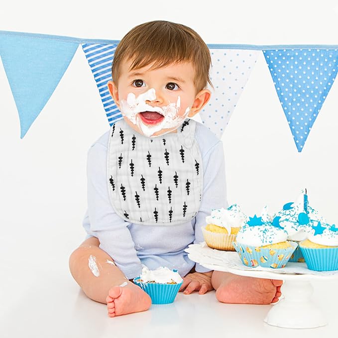 Zainpe 6Pcs Snap Muslin Cotton Bibs - Image 5