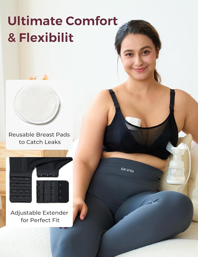 Momcozy Mesh Support Pumping Bra Hands Free Suitable - Image 7