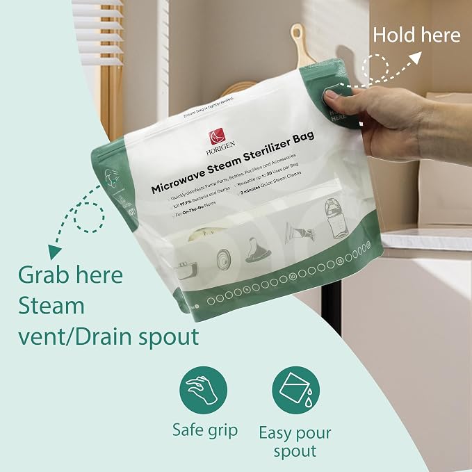 Larger Microwave Sterilizer Bags, Reusable Baby Bottle Sterilizer Bags - Image 4