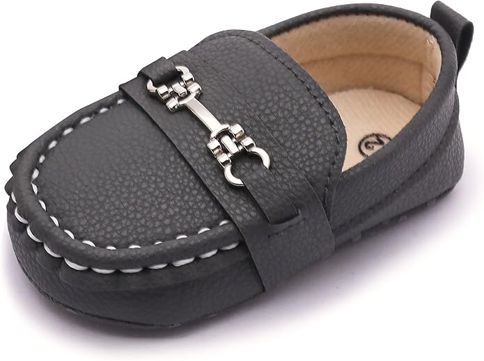 LONSOEN Baby Girls Boys Loafers Prewalker Dress Crib Shoes by LONSOEN