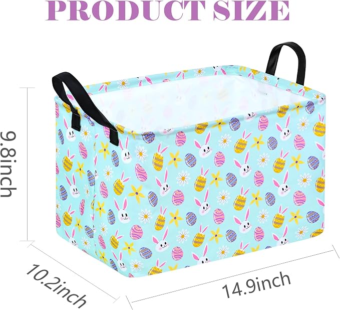 Easter Gift Basket Eggs Storage Basket Kids Toys Storage Basket Organizer Box - Image 2