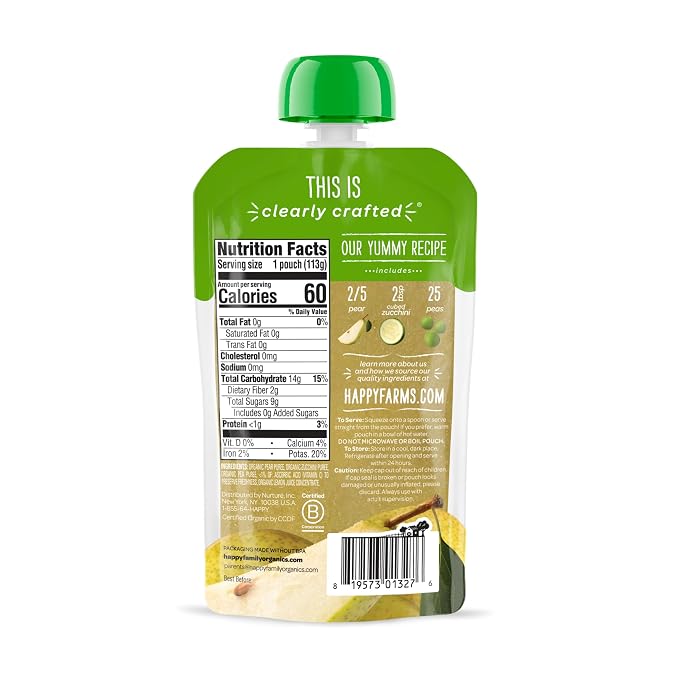 Happy Baby Organics Stage 2 Baby Food Pouches, Gluten Free, Vegan & Healthy - Image 2