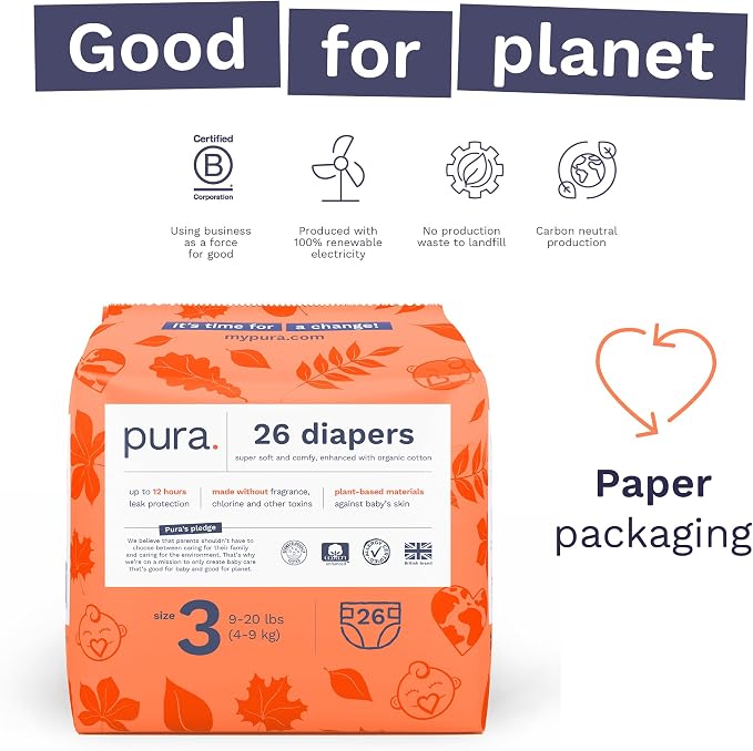 Size 3 Eco-Friendly Diapers Totally Chlorine Free, Hypoallergenic, Soft Organic - Image 4