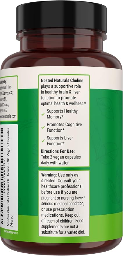 Nested Naturals Choline Bitartrate 500mg - Image 9