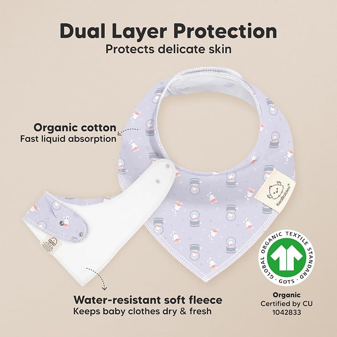 8-Pack Organic Baby Bandana Bibs - Image 2