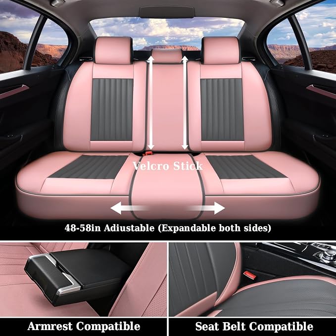 Coverado Car Seat Covers Full Set, Nappa Leather Seat Covers - Image 6