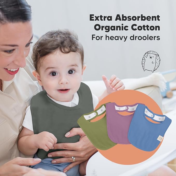 8-Pack Organic Baby Bibs for Boys, Girls - Image 5