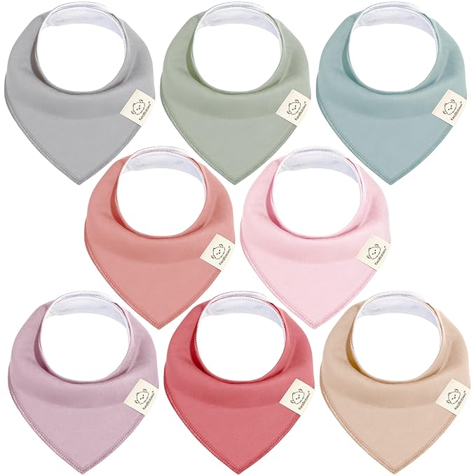 8-Pack Organic Baby Bandana Bibs by KeaBabies