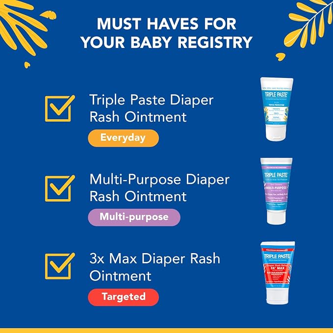 Triple Paste Gift Bundle: Diaper Rash Cream Ointment, 3X Max Strength, 2oz Trio - Image 3