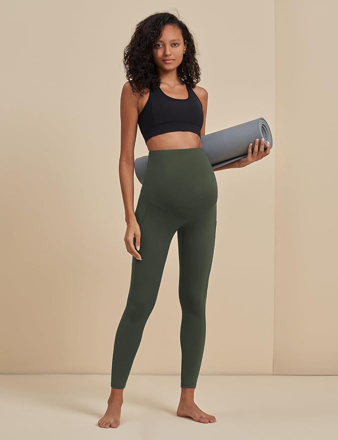 POSHDIVAH 3 Pack Women's Maternity Workout Leggings Over The Belly Pregnancy - Image 4