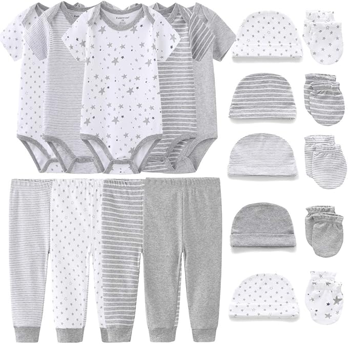 Kiddiezoom Unisex Baby Layette Essentials Giftset Clothing Set 19-Piece by Kiddiezoom