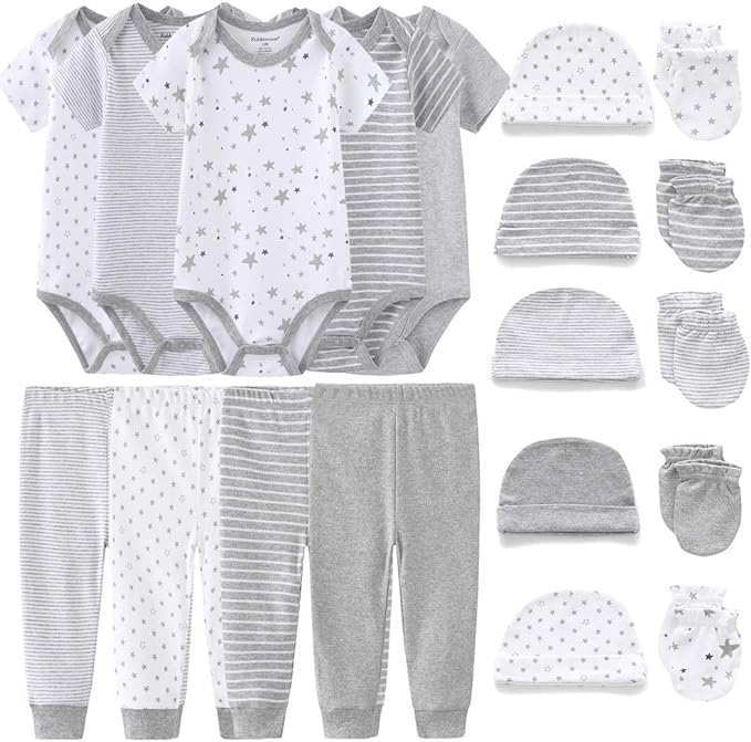 Kiddiezoom Unisex Baby Layette Essentials Giftset Clothing Set 19-Piece by Kiddiezoom