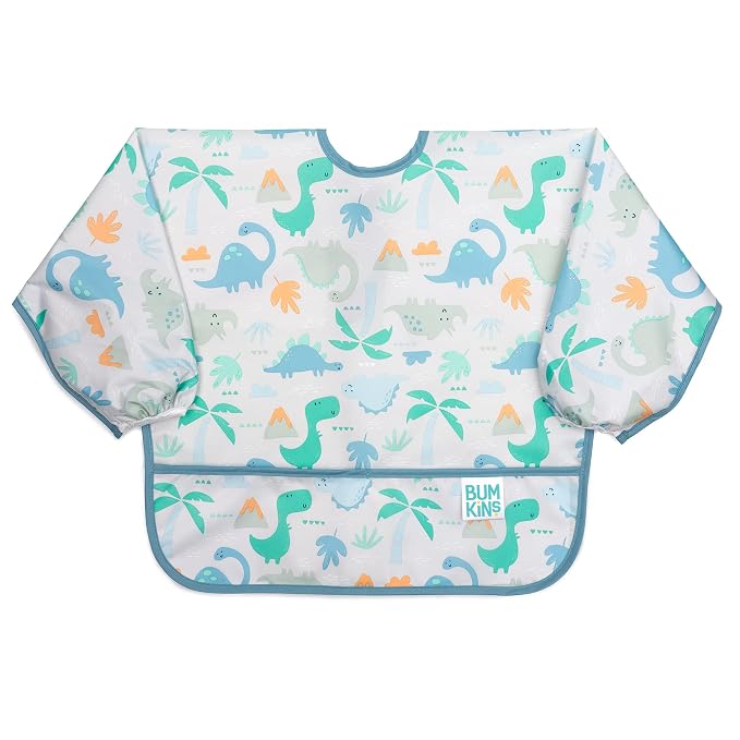 Bumkins Sleeved Bib for Girl or Boy, Baby and Toddler for 6-24 Mos, Essential by Bumkins