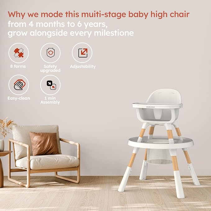 MAMAZING 8-in-1 High Chair, Infant and Toddler High Chair - Image 8