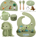 SiliTime Dinosaur-Themed Silicone Baby Feeding Set – Suction Mat by Unknown