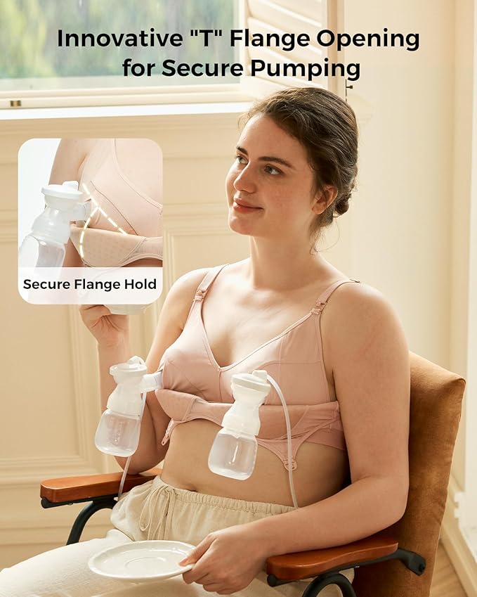 Momcozy Hands-Free Pumping Bra, Wireless & Seamless HF010 Breast Pump Bra - Image 3