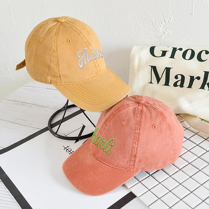 Custom Name Toddler Baseball Cap, Personalized Boys Girls Cotton Embroidered Hat - Image 2